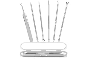 LAUCENTRAL Kit Extractor de Puntos Negros - 6 Piezas Herramientas Para Eliminar Acné, Espinillas y Comedones - Tratamiento Profesional