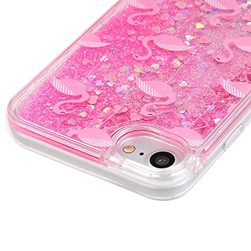 iphone 7 iphone 8 H  lle Badalink UltraSlim Schutzh  lle TPU PC Handyh  lle Case Cover Treibsand Fl  ssige Glitzer Glitter Herz Flamingo Handytasche A