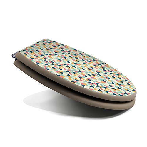 banjado – taupe Design Toilettendeckel WC Sitz Brille 36m x 5cm x 45cm mit Motiv Ecken - 3