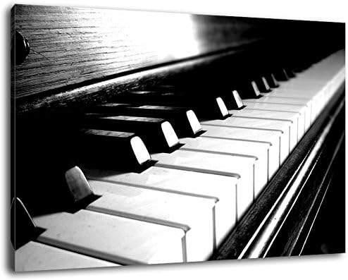Dark Elegant piano, canvas picture, format: 100x70 cm, painting on canvas covered, huge XXL Pictures fully and completely framed with stretcher, art print on mural with frame, cheaper than painting or picture, no poster or poster