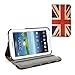 Produktbild [A4E] passend für: Samsung Galaxy Tab 3, 7.0“, P3200, P3210, Kunstleder Hülle Case Zubehör Schutzhülle Tasche, mit Standfuß Funktion, elastischem Band, 360° drehbar, retro UK / UNITED KINGDOM / UNION JACK Flagge Fahne vintage used look
