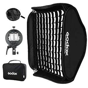 GODOX Foldable Grid Softbox 60x60cm 24x24in with S2 Flash Bracket Bowens Mount Holder for Studio Flash Speedlight Photography (SUSGGV6060)