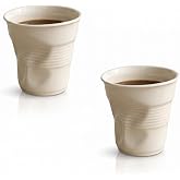 ARVALE Buruşuk Kupa Fincan Seramik El Yapımı Tasarım Mug Kahve Bardağı (2, K&uuml;&ccedil;&uuml;k)