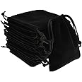 Syolee 10 Pcs Jewellery Bags Velvet Jewelry Pouches Drawstring Gift Bags 9cm x 7cm, Black