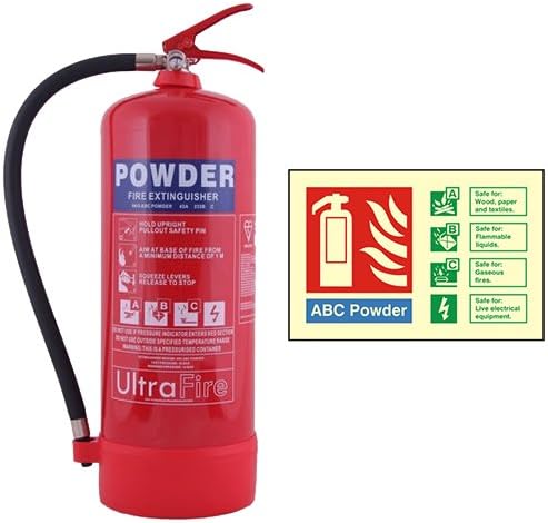 9kg Powder Fire Extinguisher with Extinguisher ID Sign