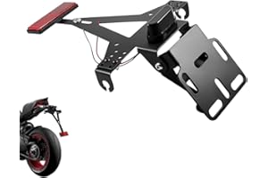 XPJBKC Motorrad Kennzeichenhalter, Einstellbarer Winkel Kennzeichenhalter Motorrad mit Kennzeichenbeleuchtung, Universal Halter Kompatibel mit Den Meisten Gängigen Motorradmodellen