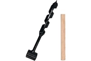 VZU Bushcraft Foret à main multifonction 25 x 260 mm pour le travail du bois, la survie en plein air et le camping, noir