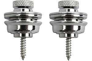 LSYDGN 2 StüCk Knopf FüR Gitarrengurt SchlöSser Gitarrengurt Schloss Runder Gitarrengurt Knopf Gitarrengurt SchlöSser Aus Metall füR Klassische/Akustische/Elektrische Gitarre, Bass, Ukulelengurte(Silber)