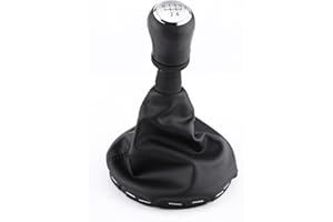 Qiilu 5 Speed Car Gear Shift Knob Gearstick Gaiter Boot Kit