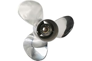 FLISH Elica 11 1/8 x 13 OEM in acciaio inox fuoribordo elica adatta per motori Yamaha 25-60HP, Ref No.663-45974-02-98, 13 denti scanalati, RH