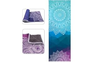 QCHOMEE Serviette de Yoga Microfibre Serviette de Tapis de Yoga Antidérapante Tapis de Fitness Exercice Epais Absorbant la Transpiration Yoga Towel Antibactérien pour Bikram Pilates Yoga Chaud Voyage Gym