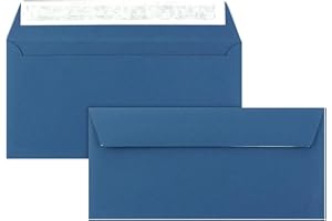 ‎FARBENFROH BY GUSTAV NEUSER 100 Brief-Umschläge DIN Lang - Royalblau/Königsblau - 110 g/m² - 11 x 22 cm - sehr formstabil - Haftklebung - Qualitätsmarke: FarbenFroh by GUSTAV NEUSER