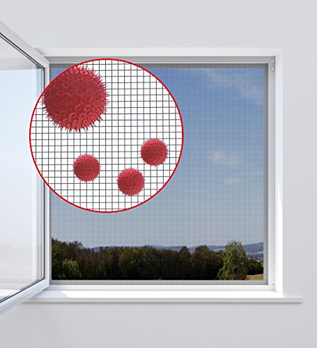 Windhager Pollen-Stop Gewebe, 130 x 150 cm inklusive Klettband, schwarz, 03382 - 3