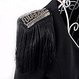 Accesorios de ropa Unisex kpop Borla negra artesanal Brooch Pin cadena hombrera hombro epaulet grande