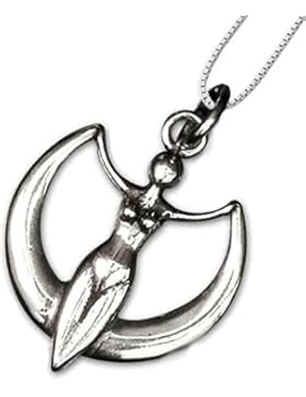 Anhänger Göttin Diana Amulett 925er Silber Schmuck mit Kette Halskette Silberkette 5603