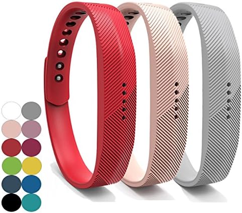 YEFOD 3pcs/Set Fitbit Flex 2 Straps, Silicone Replacement Accessories Wristband with Metal Clasp Band Strap for Fitbit Flex 2 Fitness Activity Tracker