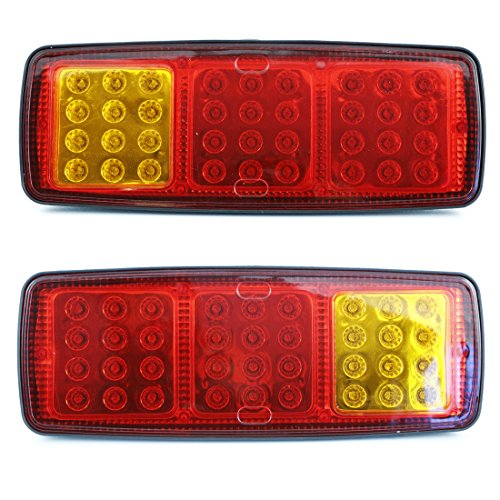 VNVIS 2 x 12V LED Fanali Posteriore con 3 Funzioni Design Sottile per Camion Trattore Camion Camper Camper Camper Camper Camper Bus