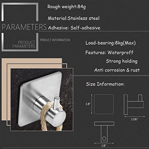 Set Da 4 Ganci Adesivi Da Parete - Portasciugamani Per Bagno, Appendi Strofinacci Da Cucina Appendiabiti Adesivo In Acciaio Inox Oro 96048322