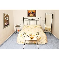 Hogares con Estilo - Cabecero de forja Nacional Modelo Aljarafe, Color Negro para Cama de 135 cms, Medidas Disponibles