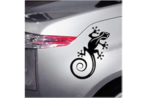 Ambiance-Live Sticker Mural Lézard Gecko pour votre voiture - 16 x 20 cm. Noir