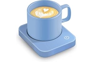 JICHENFANG Chauffe Tasse et Chauffe Café, 3 Réglages de Température Chauffe Boisson, arrêt Automatique de 4 Heures, pour Le Bureau et la Maison Sky Blue(NO Cup