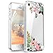 Produktbild OKZone iPhone 5/5S/SE Hülle [mit HD-Schutzfolie], [Blumen Series] Transparent Silikon Malerei Muster Hülle TPU Blühende Blumen Design Schutzhülle für Apple iPhone 5/iPhone 5S/iPhone SE (Grün)