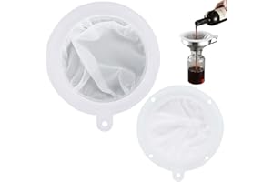 RAIRSKY 2 filtri a rete in nylon, da 14 e 16 cm, filtri per alimenti,, imbuti adatti per il filtraggio di succhi, oli, latte, caffè e vino, a 200 e 400 maglie