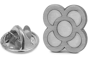 Gemelolandia | | Pin de Solapa Flor de Barcelona Plateada 15mm | Pines Originales Para Regalar | Para las Camisas, la Ropa o para tu Mochila | Detalles Divertidos