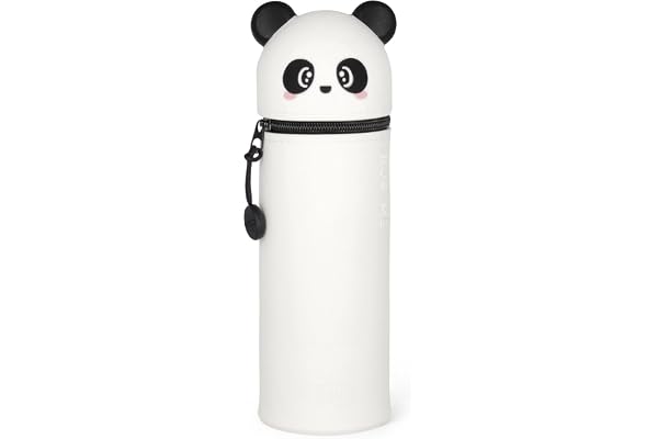Legami - Kawaii Étui École 2 en 1 en Silicone Souple, Porte-stylos de Table, Fermeture à Glissière, Stylos Crayons Feutres