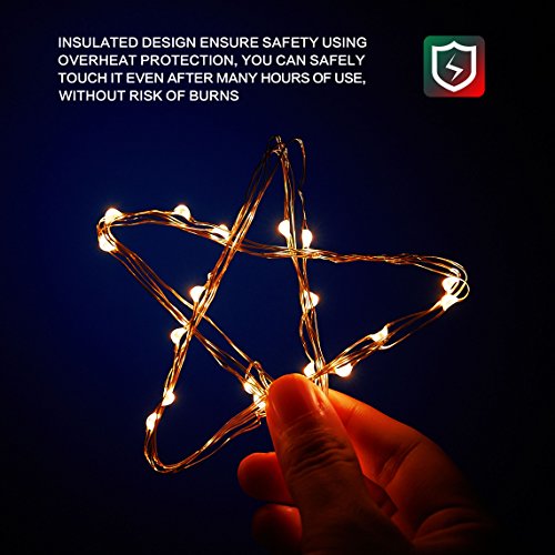 confronta il prezzo 10M 100 LEDs Stringa Luci Led Filo di Rame Catene Luminose USB Impermeabile Illuminazione con Telecomando per il partito, Natale, Vacanza, Camera da letto, Decorazione della camera, Decorazione di nozze - Bianco Caldo miglior prezzo