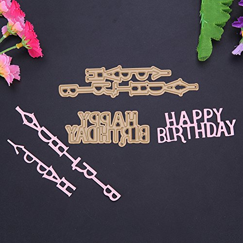 Amazingdeal365 Geburtstag Metall Form Stanzschablonen Schablonen Schneiden DIY Dekor Sammelalbum Karten Buchzeichen Lesezeichen als Geschenk für Freunde Geburtstag Kinder,Kindergarten Hobby Schule Handarbeit Unterricht usw. Ein tolles Geschenk! - 3