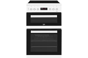 Beko KDC653W 60cm Double Oven 4 Burners Ceramic Cooker in White with Fully Programmable Timer