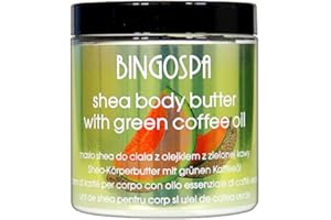 Burro per il corpo di karitè con olio di caffè verde, 250 g BINGOSPA