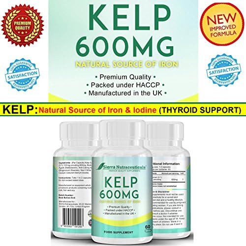 Premium Kelp 600MG. Supports Thyroid Health. Natural Source of Iron and Iodine. Boosts Metabolism. Supports Immune System, Natural Anti-Inflammatory Properties. Superior Nutritional Value.