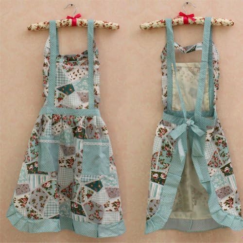 Hot Stylish Flower Pattern Women's Fashion Floral Cotton Chef Cooking Cook Apron Bib with Pockets 15#