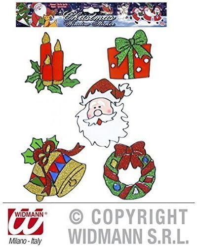 5 Window sticker / Christmas decoration with Christmas gift , Candles , etc