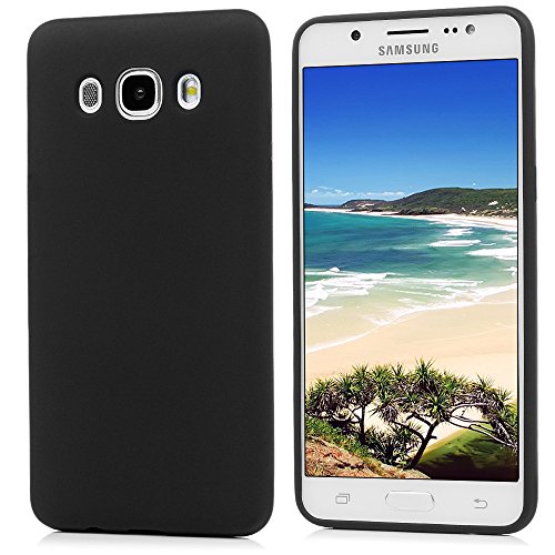 Lanveni Samsung Galaxy J5 2016 Hülle, Handyhülle Samsung Galaxy J5 2016 Hülle Etui Protective Case Cover TPU Silikon Schutzhülle Bumper Handytasche TPU-Bumper Weiche Silikon Case mit Glänzender Oberfläche Cover Design (Schwarz) + 1 x Stylus Stift + 1 x Staubdichte Stecker - 2