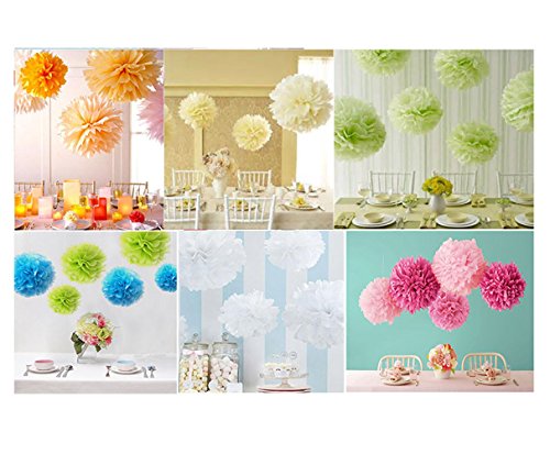 Super44day 15 Stück 14in/12in Tissue Papierblumen seidenpapier Dekoration Papierblume Bälle, Seidenpapier Pom Poms, Hochzeitsdeko, Partei Dekor, Pompon Blumen - 8