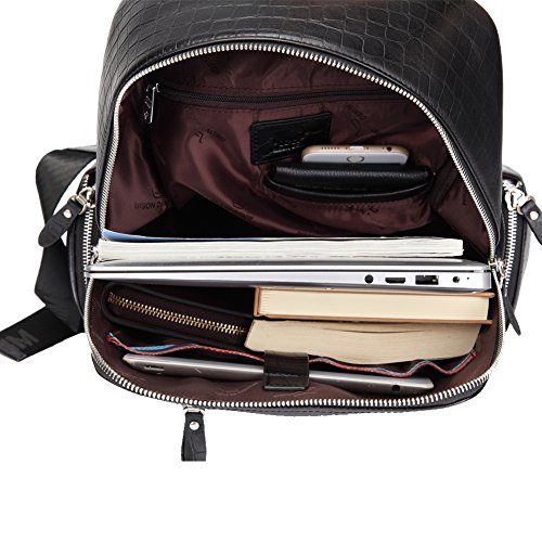 BISON DENIM 14 Zoll Laptop Rucksack Backpack Lederrucksack Schulrucksack f  r Arbeit Campus Studenten Outdoor Reisen Wandern mit Gro  er Kapazit  t  B