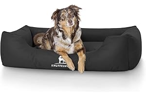 Knuffelwuff panier chien, lit pour chien, coussin, corbeille pour chien Finlay, imperméable, noir XL 105 x 75cm