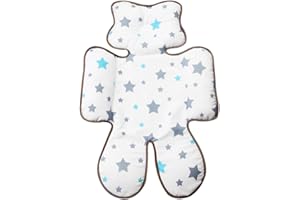 KAKIBLIN Coussin de soutien doux pour la tête et le cou pour siège auto, poussette, porte-bébé (étoile grise)