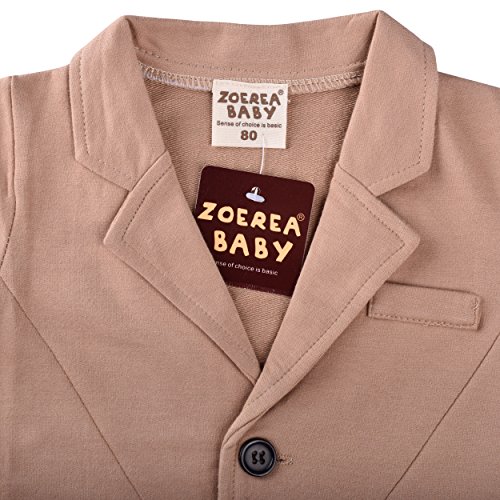 ZOEREA 2tlg Baby-Jungen Bekleidungssets Strampler + Anzug Mantel Gentleman Nobility Hochschule Stil Baumwolle Krawatte Langarm Baby Taufe Hochzeit Weihnachten für Frühling Herbst und Winter (0-24M) - 2