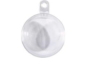 Rayher 4 Bolas transparentes de plástico de 12 cm ø, decorativas y personalizables, para rellenar con dulces, flores, fotos o adornos, con ojal para colgar, 4 unidades, Navidadd