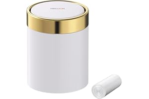 MBILLION Mini Trash Bin with Lid,Tea Bag Bin Desktop Small Bin Recycling Trash Can Cute Metal Countertop Bin for Tabletop Use,Stainless Steel 0.4Gal/1.5L Waste Bin for Office Parlor Car Bedroom,Swing Lid Open