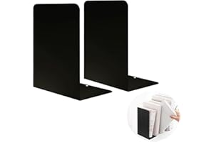 ELEGANCE-GO Buchstütze,1 Paar Buchstützen Metall Schwarz Bücherständer Non-Rutsch Book Holder für Geschenk Schlafzimmer Bibliothek Büro Schule und Desktop Organizer