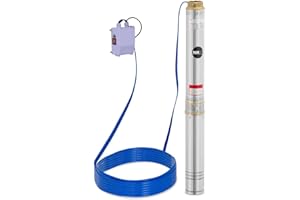 MSW MOTOR TECHNICS MSW - Bomba para pozos (95 mm, 10 800 l/h, 1100 W, cable de 50 m, altura de extracción de 51 m, acero inoxidable, sumergible