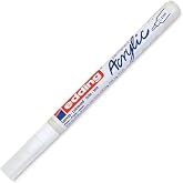 edding 5300 acrylic marker thin - white - 1 waterproof acrylic marker - 1-2 mm with thin rounded tips