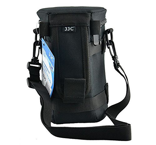 JJC DLP-5 Deluxe Lens Pouch Case Bag for Canon EF 70-200mm 1:4L USM Ultrasonic/EF 28-300mm 1:3.5-5.6 L is USM/EF 70-300mm 1:4-5.6L is USM/AF-S 70-200mm 1:4G ED VR, Black, 113 x 215mm