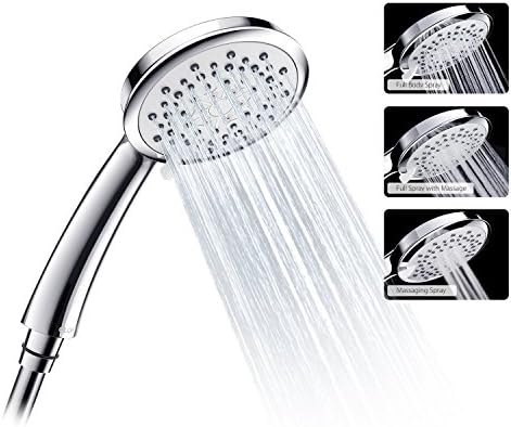 CLOFY Bath Shower Handheld Shower Head Chrome 3 Mode Function Universal Fitting Shower Head Shower