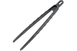 Fackelmann Steakpinzette zum feinen Greifen und Wenden – Pinzette für die Küche und den Grill – Lange Küchenpinzette für Fleisch und Steak, Schwarz